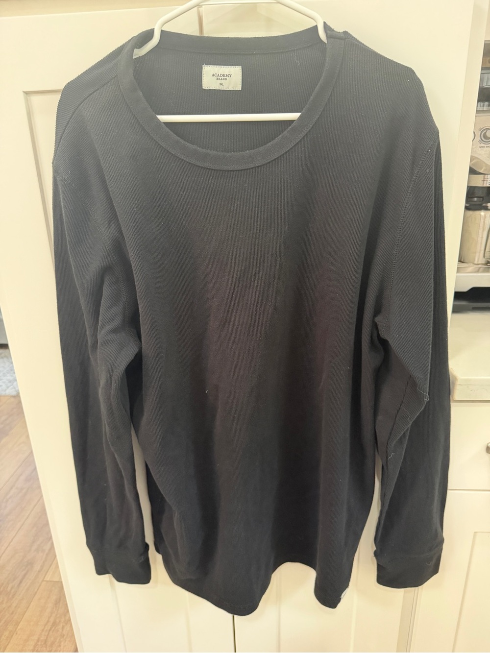Alden Long-Sleeve Waffle Knit Crewneck Shirt - Black